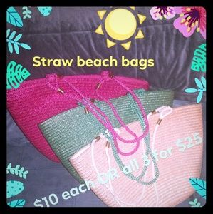 Waves beach bags (green  & pink left)